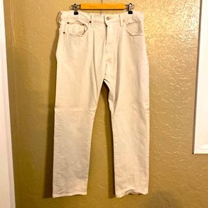 Men’s Ralph Lauren White Jeans, The Hampton Relaxed Straight Series 34x32